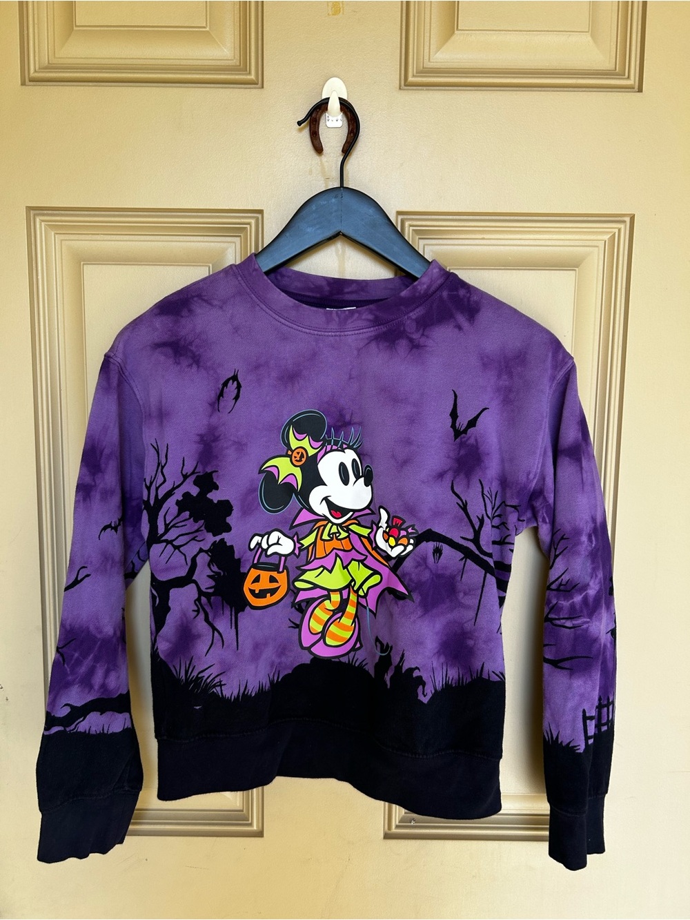 Disney Kids' Purple Minnie Mouse/Mickey Halloween Sweatshirt size 9/10